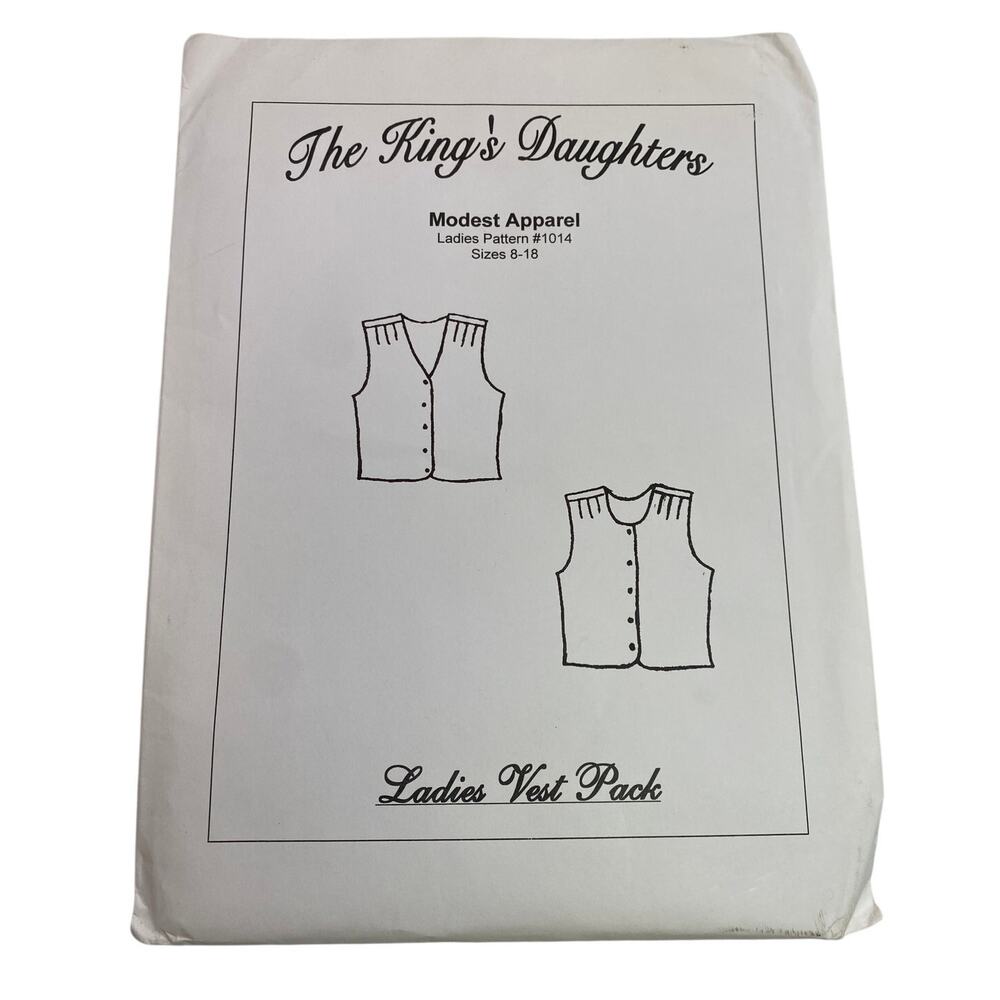 The Kings Daughters Ladies #1014 Sz 8-18 Ladies Vest Sewing Pattern Uncut FF